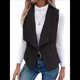 thumbnail image 1 of Chaleco Informal Sin Mangas de Felpa para Mujer, Otoño e Invierno, Tipo Cárdigan. Negro XXL, 1 of 10