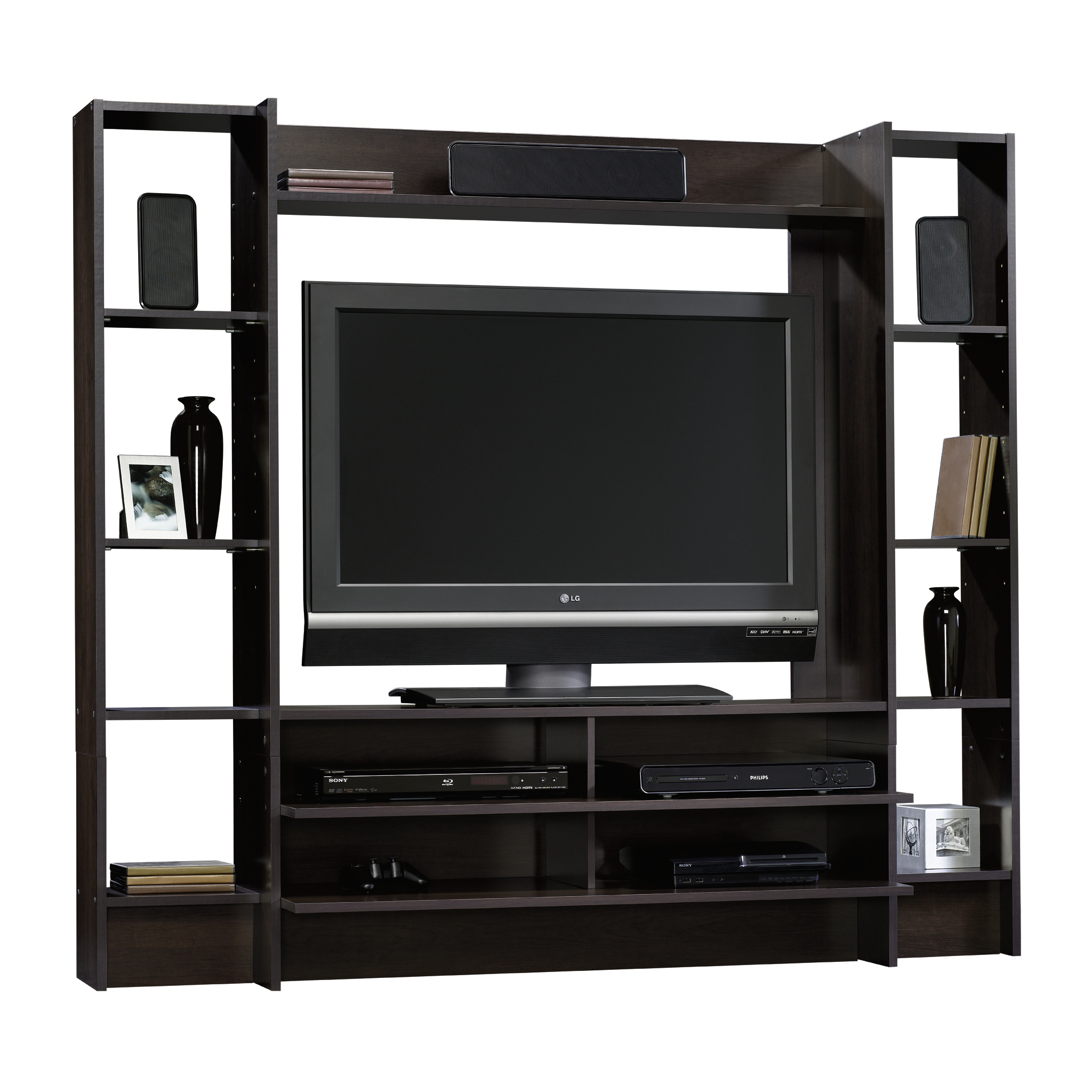 Sauder Beginnings Entertainment Wall System for TVs up to 42", Cinnamon Cherry Finish - image 2 of 4