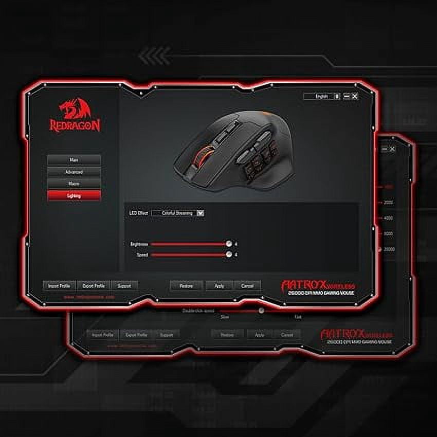 Redragon M811 PRO Wireless MMO Gaming Mouse, 15 Programmable Buttons RGB