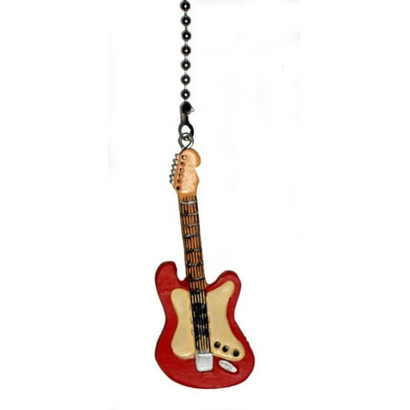 Red Electric Guitar Ceiling Fan Pull Light Chain Decor By Knight