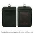thumbnail image 5 of Uxcell Vertical PU Leather 5 Card Slots ID Badge Holder Zipper Wallet with Lanyard, Black, 5 of 6