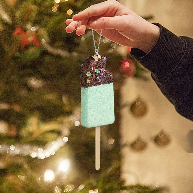 Fiudx Lindos Adornos de Helado, Temática de Postre Dulce, Decoraciones Multicolor Vibrantes, Perfectos para El Árbol de Navidad, Decoración Navideña Versátil, Gran Idea de Regalo, Tamaño 15 X 7 X 7 C