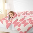 thumbnail image 3 of Manfei Mid-Century Geometric Twin Comforter Sets, Pink Semicircle Bedding Set, Pink Cream, Pink Reversible 2 Pieces, 1 Comforter and 1 Pillowcase, 3 of 6