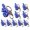 Blue, variant on 10pcs 3D Printed Flexible Joint Cat Keychain Gradient Design Movable Charm