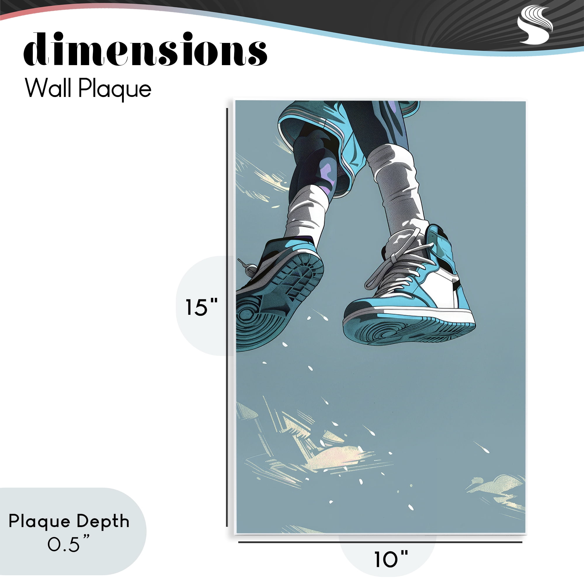 Stupell Industries Sporty Jump with Sneakers Wall Plaque Art, design by Ray Powers