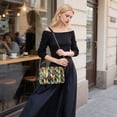 thumbnail image 5 of FORMRS Women Crossbody Purse with Chain Strap Vegan Leather Shoulder Handbag, Yellow Geometric, 5 of 7