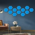 thumbnail image 4 of JDEFEG 24 s Removable Acrylic Mirror Setting Wall Sticker Decal for Home Living Room Bedroom Hexagon Acrylic Diy Wall Sticker 3D Stereo Home Decor with Adhesive On Mirror Tiles Octagon Blue, 4 of 7