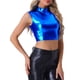 thumbnail image 4 of TOP CROP METÁLICO HOLORAFICO SIN MANGAS BRILLANTE PARA MUJERES CHIC L AZUL PROFUNDO, 4 of 6