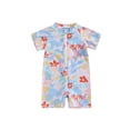 thumbnail image 2 of Elippeo Baby Girl Swimwear Summer Floral Print Short Sleeves Swimsuits 6 12 18 24 Months 3 Years for Toddler Bathing Suits Beachwear, 2 of 10
