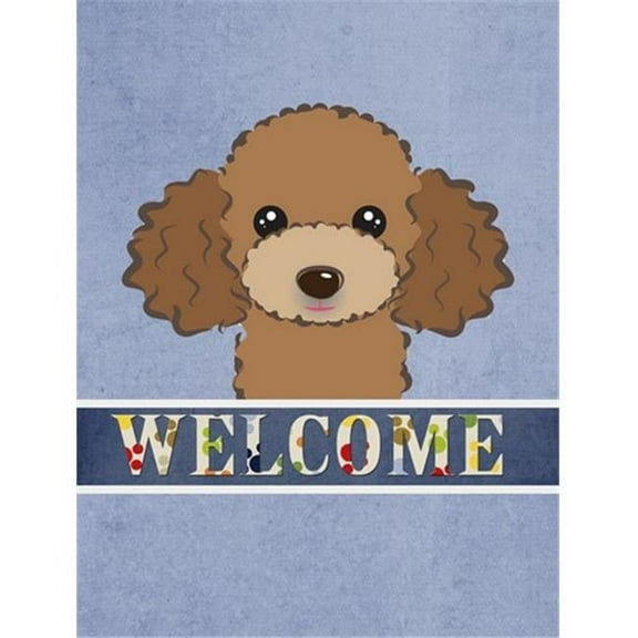 Caroline's Treasures BB1442GF Chocolate Brown Poodle Welcome Flag Garden Size , Small, multicolor