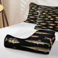 thumbnail image 4 of Manfei Hippie Freshwater Fish Twin Quilt Set, Wildlife Twin Coverlet Set, Black, 2 Pieces, 1 Bedspread and 1 Pillowcase, 4 of 7