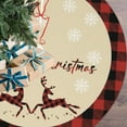 thumbnail image 4 of Antqov Christmas Tree Skirt 35" Deers Santa Patterns Burlap Tree Skirts with Buffalos Plaid Soft Tree Mats for Party Home Decorations, 4 of 6