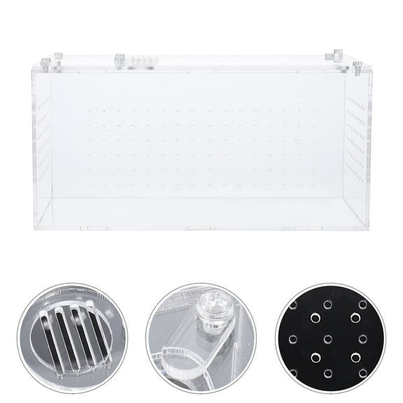 KONTONTY Acrylic Reptile Enclosure Box for Snakes, Easy to Clean, Habitat, 1 Pack