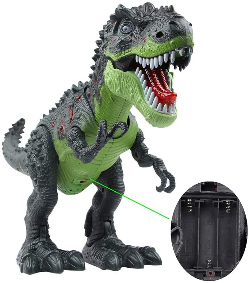 Retailery Walking Dinosaur T-Rex With Light And Dinosaur Sounds Brown 