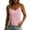 Pink, variant on RQYYD Womens Sleeveless V Neck Spaghetti Strap Tops Casual Side Button Blouses Linen Blend Tee Shirts Clothes