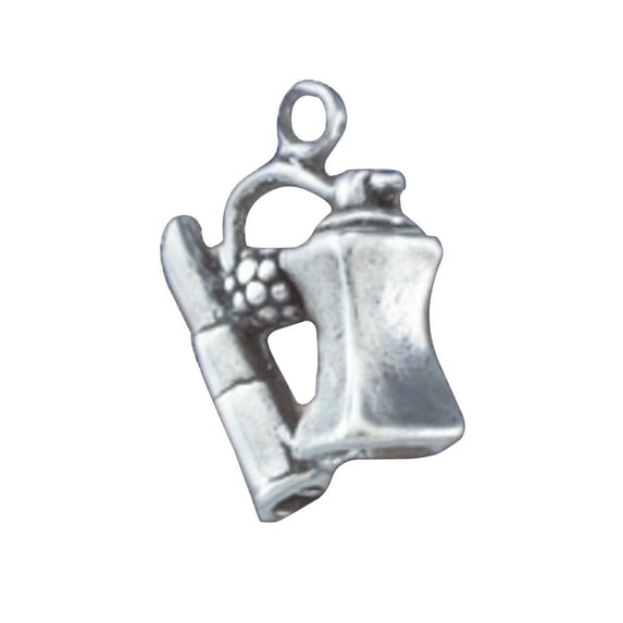 Sterling Silver 16" 1mm Box Chain 3D Ladies Lipstick And Spray Perfume Bottle Pendant Necklace