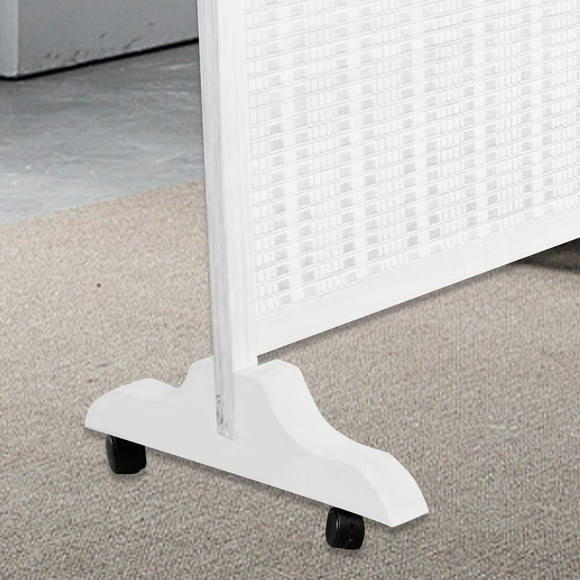 perfk Screen Base Room Divider en Frame Wood Base for Dressing Room Office White A