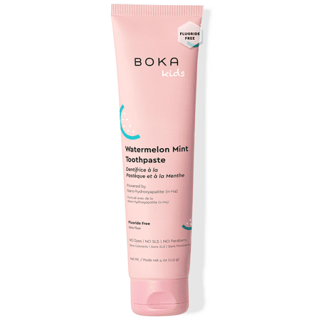 Boka Fluoride-Free Toothpaste with Nano Hydroxyapatite – Gentle for Sensitive Teeth, Natural Whitening, Watermelon Mint Flavor – 4 Fl Oz, For Kids & Adults