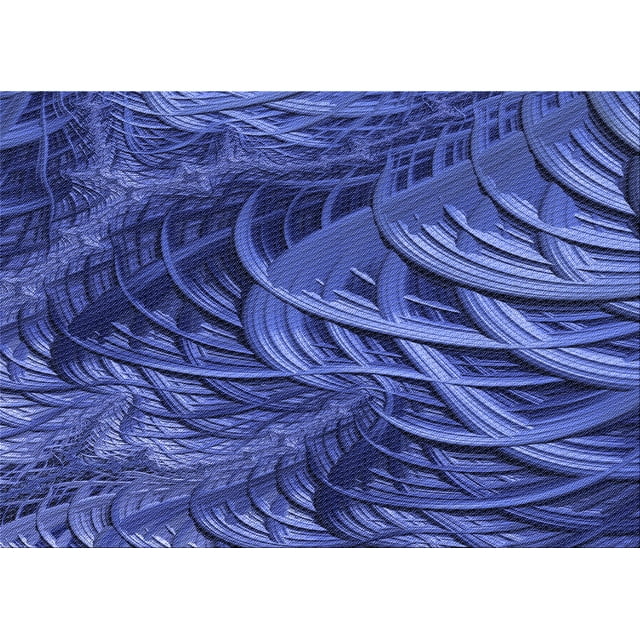 Ahgly Company Tapis d'Intérieur Lavables en Machine, Rectangle Transitionnel, Bleu Ardoise, 2' x 3'