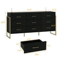 thumbnail image 6 of KULAGAGA 9 Drawer Black Dresser with Metal Bace for Living Room Dining Room, 6 of 7