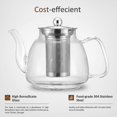 thumbnail image 2 of Tetera de vidrio de 42 oz/1250 ml, tetera apta para estufa para té floreciente y de hojas sueltas, regalo para tetera (hy), 2 of 5