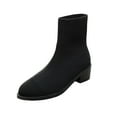 thumbnail image 2 of Wowcloth Chunky Heel Ankle Boots for Women – Comfortable Knit Upper with Platform & Stylish Winter Casual Footwear, 2 of 9