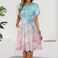 thumbnail image 2 of Fairy Tale Sky Backdrop Dress Summer Street Style Dresses Female Short Sleeve Printed Sundress, 2 of 7