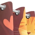 thumbnail image 3 of Cartoon Orange Cat Blackout Curtains for Living Room Bedroom 55W x 72/84L Insulated Window Drapes 2 Panels, 3 of 6