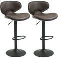 thumbnail image 1 of HOMCOM Tabouret de Bar Vintage Ensemble de 2 Chaises en Leathaire à Hauteur Réglable, 1 of 10