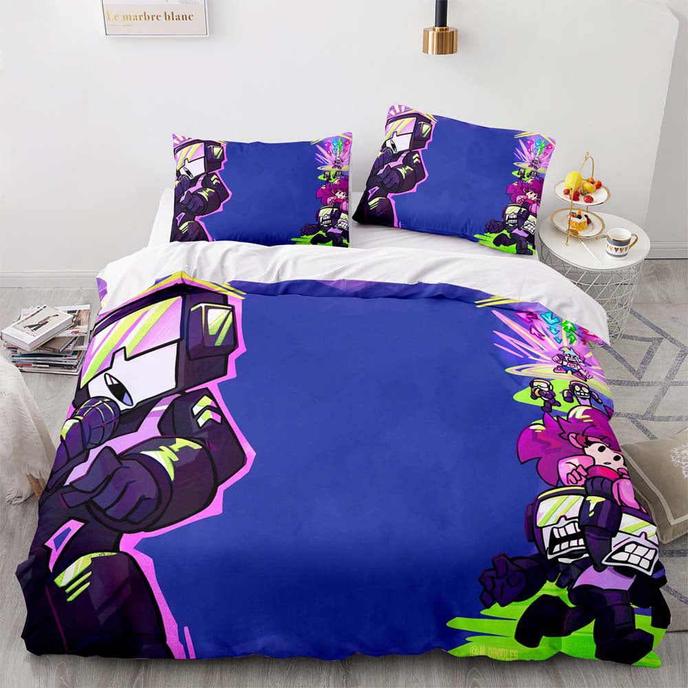 Anime Bedding Sets Twin Duvet Cover 3 Piece Cute Bed Set for Boys Girls Kid with 1 Duvet Cover 2 Pillowcase,Bed Sheets