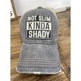 thumbnail image 4 of Not Slim Kinda Shady Distressed Laser-Engraved Leather Patch Casual Snapback Hat, Dark Gray, 4 of 4
