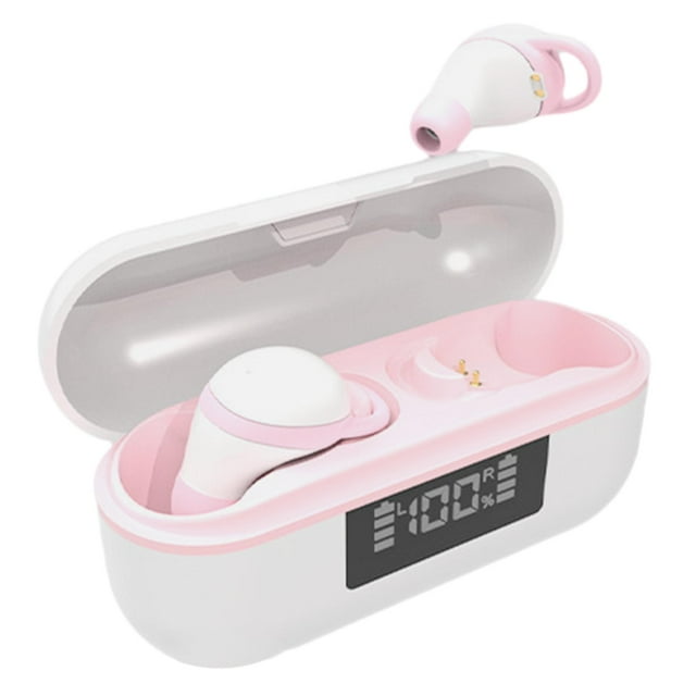 Auriculares Bluetooth TWS, verdaderamente inalámbricos, invisibles, con cancelación de ruido para juegos. Un rosa