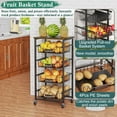thumbnail image 3 of Organizador de cocina y carrito de almacenamiento OKZEST, cesta de fruta de 5 niveles, 3 of 9