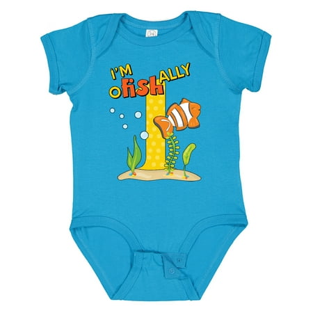 

Inktastic I m O-Fish-Ally One Cute Clownfish First Birthday Gift Baby Boy or Baby Girl Bodysuit