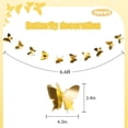 thumbnail image 2 of 4PCS 2M Butterfly Hanging Decorations,3D Laser Butterfly Streamers Decoration,Shiny Gold Butterfly Garlands,Three-dimensional Butterfly Wall Decorations,for Wedding Birthday Party, 2 of 7
