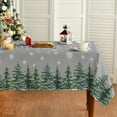 thumbnail image 1 of Christmas Tablecloth 60×84 Inch Rectangular, Winter Snow Trees Grey Washable Table Cover for Party Picnic Dinner Decor, 1 of 6