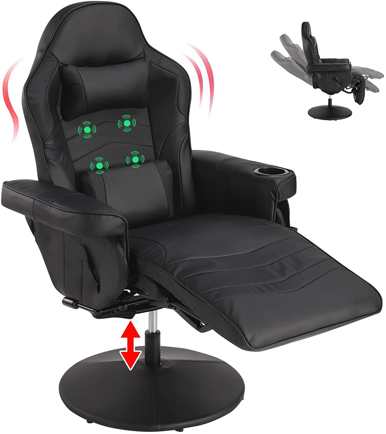 Dropship Video Game Chairs For Adults, PU Leather Gaming Chair With Footrest,  360°Swivel Adjustable Lumbar Pillow Gamer Chair, Comfortable Computer Chair  For Heavy People to Sell Online at a Lower Price