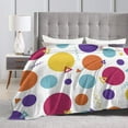 thumbnail image 5 of Multicolored Dot Print Blanket, Fluffy Soft Cozy Blanket Flannel Plush Microfiber Couch Throw, Bedding, 80"x60", 5 of 7