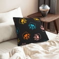 thumbnail image 6 of DouZhe Velvet Decorative Throw Pillow Covers Set of 2, Soft Square Cushion Cover with Invisible Zipper Colorful Animal Pet Paws Printing, 20"x20", 6 of 7