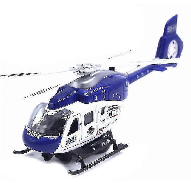 New Realistic Police Helicopter Plane Pull Back Led Music Model Kids Toy Collection/YY 25-26