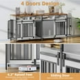 thumbnail image 5 of Biemlerfn 78.74'' Double Dog Crate Furniture with Removable Divider and 4 Compartments( White), 5 of 9