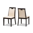 thumbnail image 3 of Baxton Studio Evelyn Modern and Contemporary Beige Faux Leather Upholstered and Dark Brown Finished 5-Piece Dining Set, 3 of 6