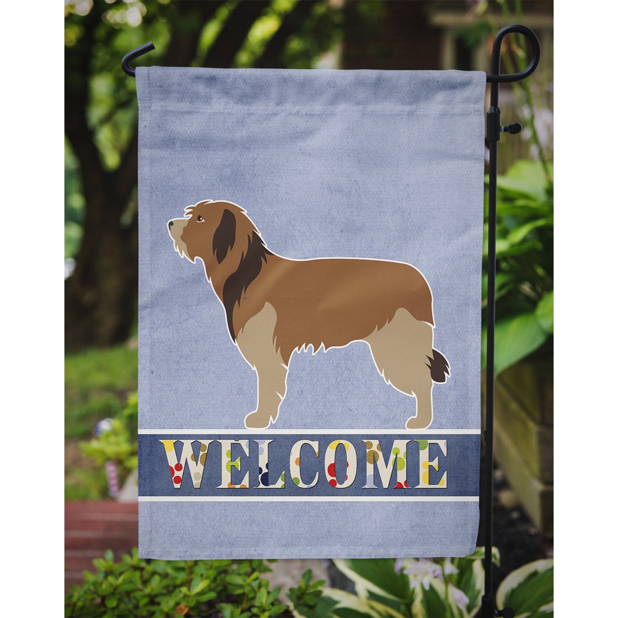 Carolines Treasures BB8295GF Catalan Sheepdog Welcome Flag Garden Size  Small multicolor