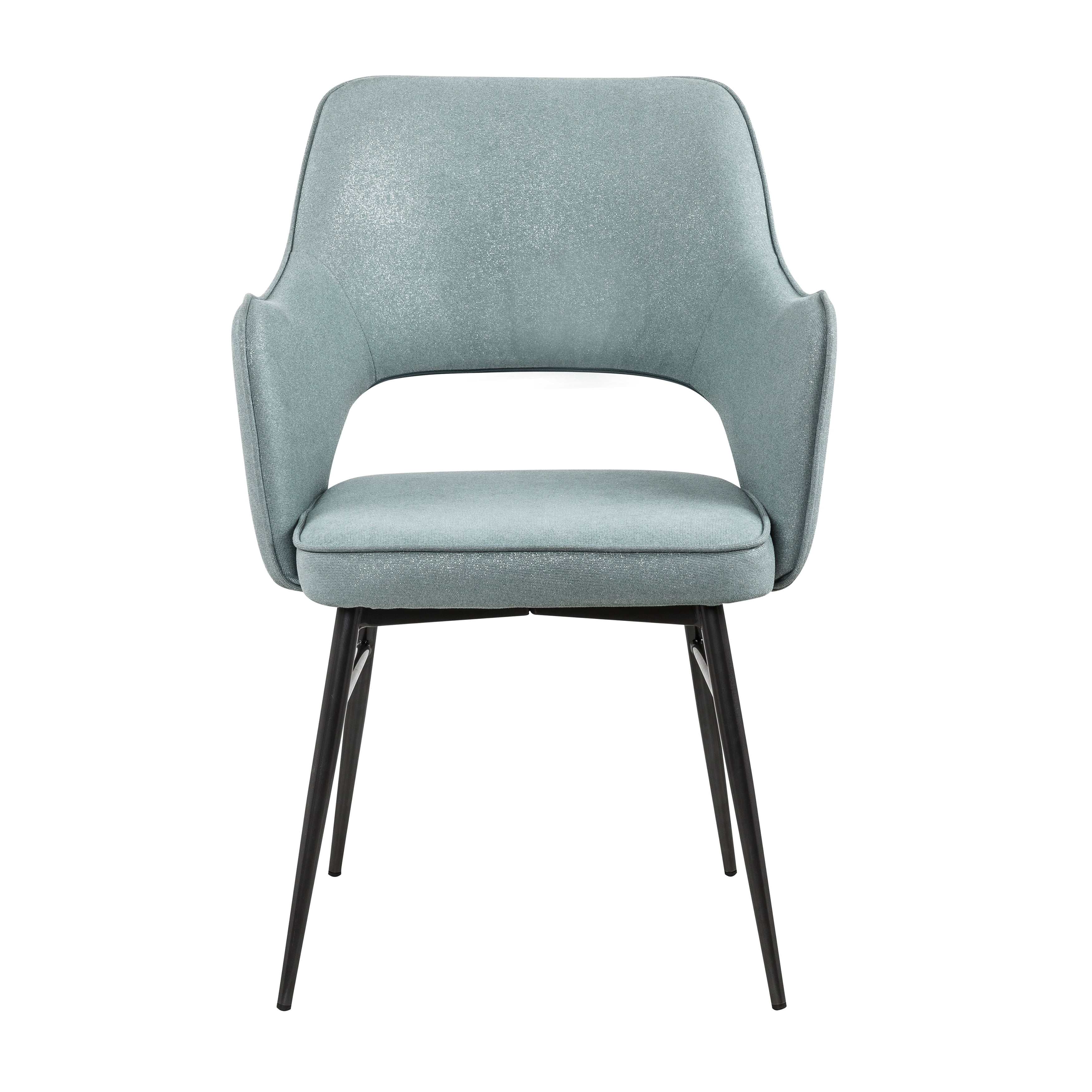Home Meridian Upholstered Open Back Dining Chair in Sea Glass Blue