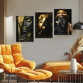 thumbnail image 4 of Hieng Canvas Wall Art Painting African Woman Pictures Modern Gold Black Woman Holding Gold Jewelry Posters Prints Artwork Home Decor for Living Room Bedroom Office Unframed, 4 of 6