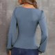 thumbnail image 4 of Sudadera De Punto Cuello Redondo Linterna Manga Larga Slim Fit Sudadera De Punto De Mujer De Moda Azul Real L, 4 of 6