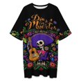 thumbnail image 3 of DIA DE LOS MUERTOS Mexico Sleepshirts For Sleeping Travels Loose Sleepdress Pajama Dress Soft Nightdress Sleepwear, 3 of 7