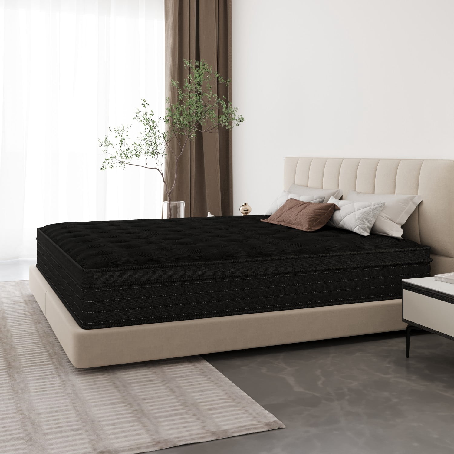 Grymtex 12 inch Hybrid Mattress Twin Size, Breathable and Low Motion Transfer, Mattress in a Box with CertiPUR-US Foam