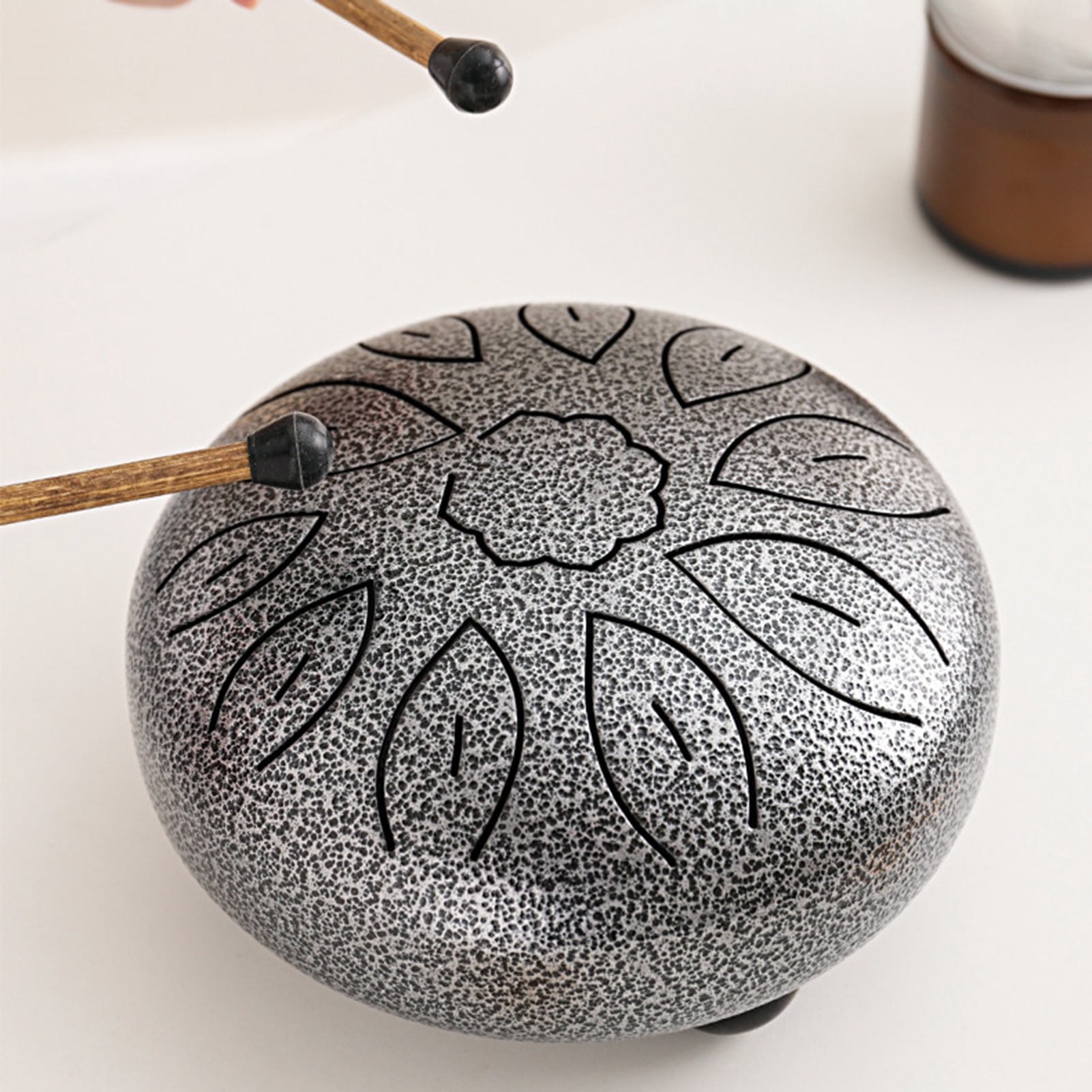 YIFAEUX 6-Inch Steel Tongue Drum with Mallets Note Stickers 11 Notes C Key Meditation Yoga Sound Therapy Hand Pan Drum Musical Percussion Instrument