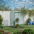 thumbnail image 2 of Walk-in Crop Cage, Plant Protectors from Animals with Roll Up Zippered Door, 3.9' x 3.9' x 5.9', Dark Green, 2 of 7